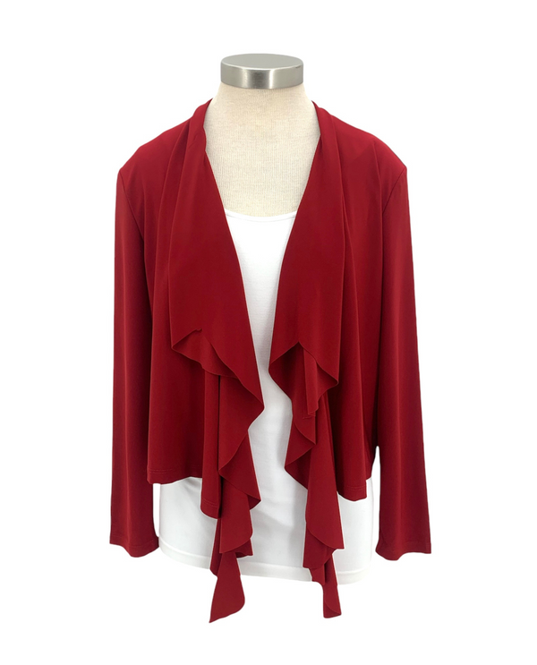 By JJ IT-139 Long Sleeve Cardigan red