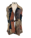 RADZOLI 24523 FAUX SUEDE PRINT SHORT VEST tan multi