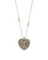 BRIGHTON JM7647 GARDEN OF LOVE GOLD HEART CONVERTIBLE REVERSIBLE NECKLACE