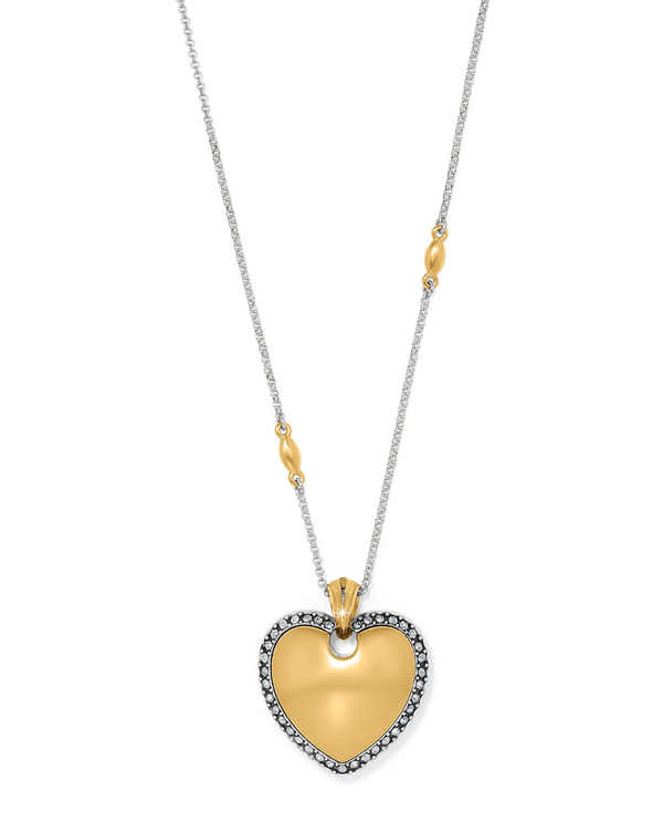 BRIGHTON JM7647 GARDEN OF LOVE GOLD HEART CONVERTIBLE REVERSIBLE NECKLACE