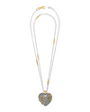 BRIGHTON JM7647 GARDEN OF LOVE GOLD HEART CONVERTIBLE REVERSIBLE NECKLACE