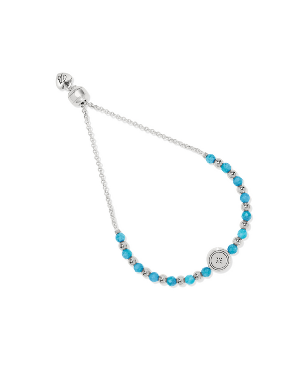 BRIGHTON JF025A MOSAIC 2 TONE BLUE BEAD BRACELET