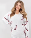 74389-F SOPHIE SPARKLING CANDY CANE SWEATER