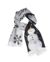 71538-F SNOWMAN & SNOWFLAKE CHIFFON REVERSIBLE SCARF