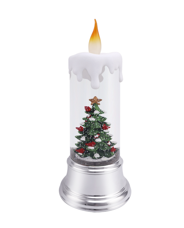 74567-C ROTATING CHRISTMAS TREE GLITTER CANDLE