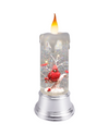 74568-CD ROTATING SNOW CARDINAL GLITTER CANDLE