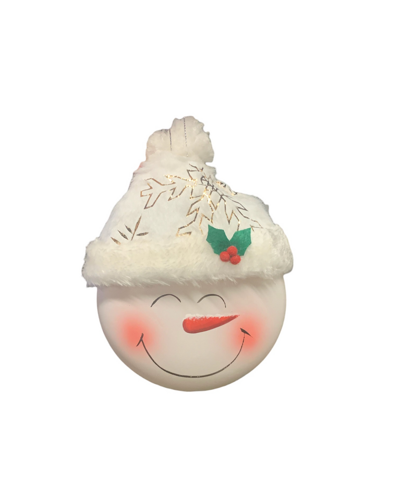 STONY CREEK WHITE BEANIE SNOWMAN ORNAMENT SSX4278