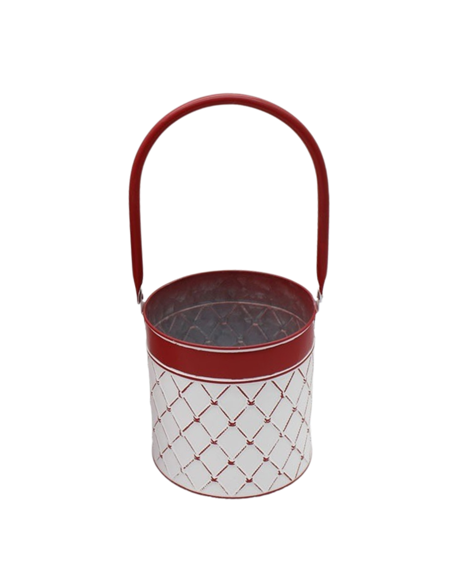 MXF39103 RED & WHITE BUCKET WITH HANDLE | Red White Diamond Bucket ...