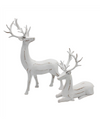 WT RXF39135 SET OF WHITE RESIN DEER