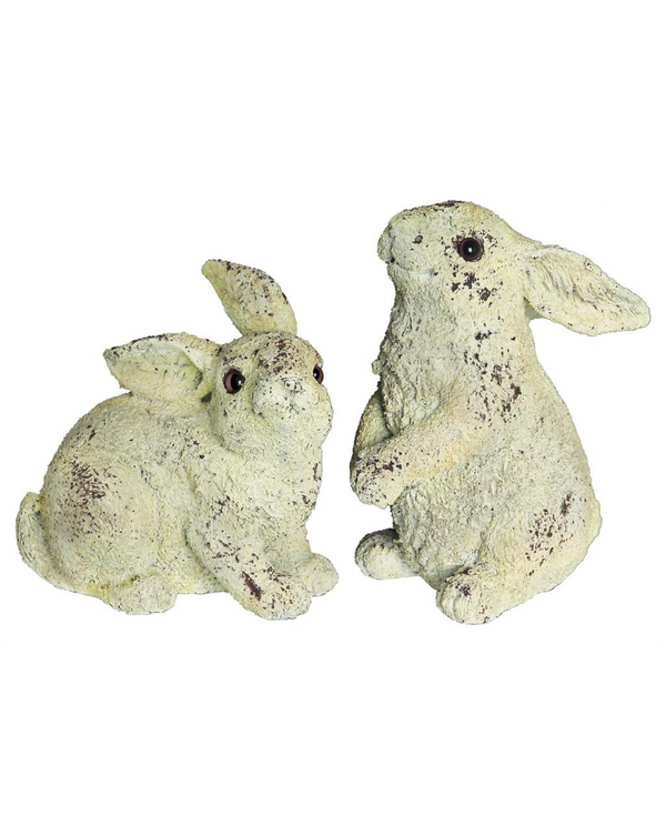 AC242/2 2 PC SET BUNNY PAIR - RESIN STONE