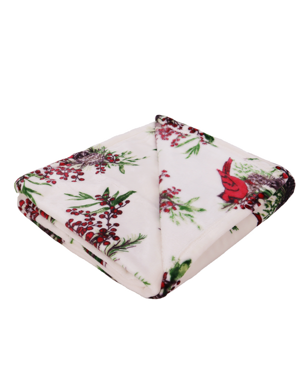 74508-F PLUSH CARDINAL BLANKET