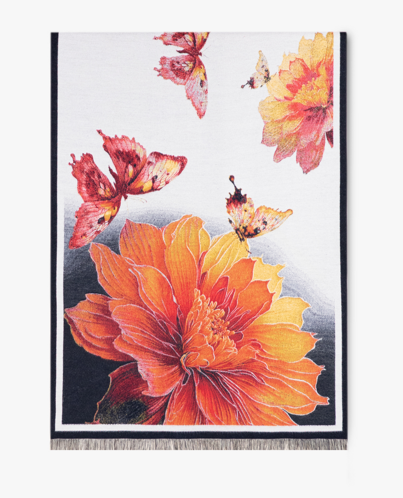 FS40829 PEONY/BUTTERFLY BEIGE/ORANGE