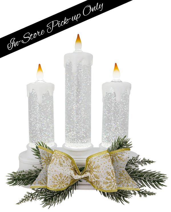 74579-C CASTLETON GLITTER CANDLE TRIO