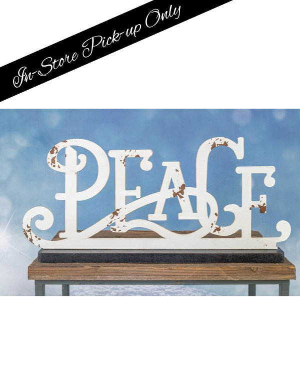 12762 RUSTIC WHITE PEACE TABLETOP