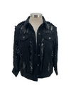 AZI Z12998 LUNA BLACK SOUTACHE JEAN JACKET