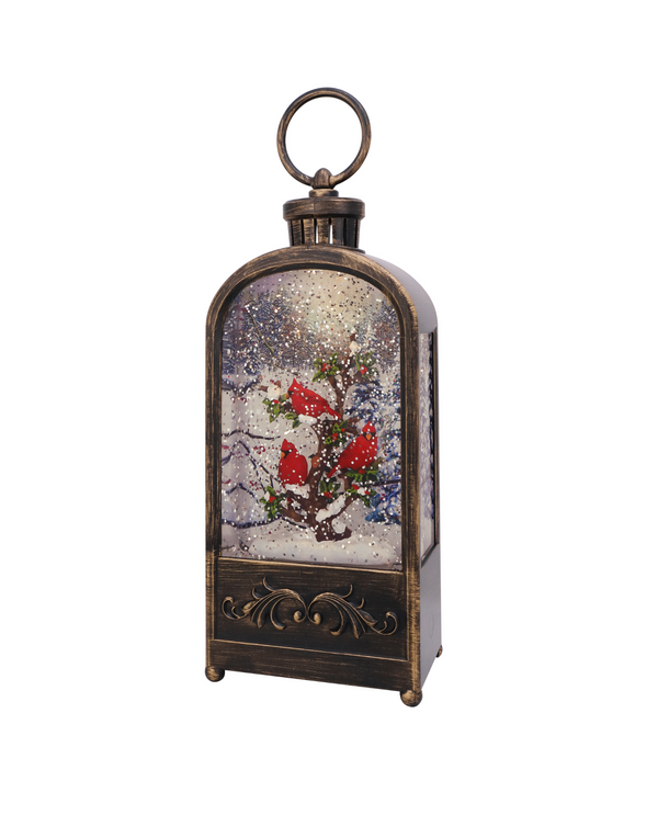 74561 DOME SNOWBRANCH CARDINAL GLITTER LANTERN