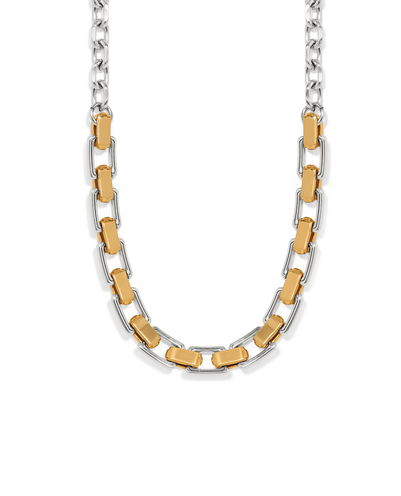 BRIGHTON JM7653 MOSAIC TWO TONE LINKS NECKLACE