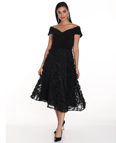 FRANK LYMAN 249420U OFF THE SHOULDER KNIT AND CHIFFON DRESS FRANK LYMAN 249420U OFF THE SHOULDER KNIT AND CHIFFON DRESS