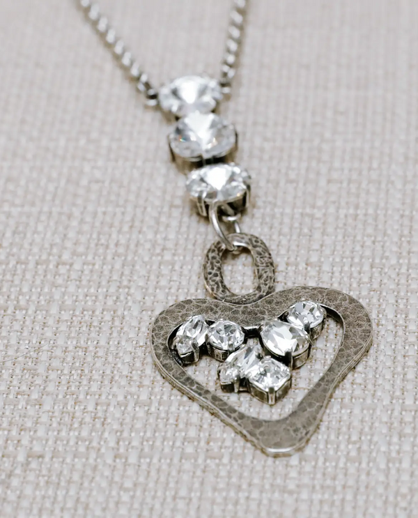 Rachel Marie Designs Krista Hammered Heart Necklace clear