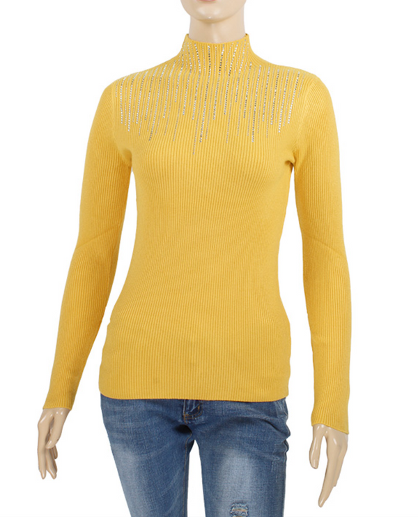 DK-5621 SPARKLE RIB MOCKNECK