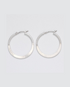 PERIWINKLE BURNISHED SILVER HOOP EARRING 8120372