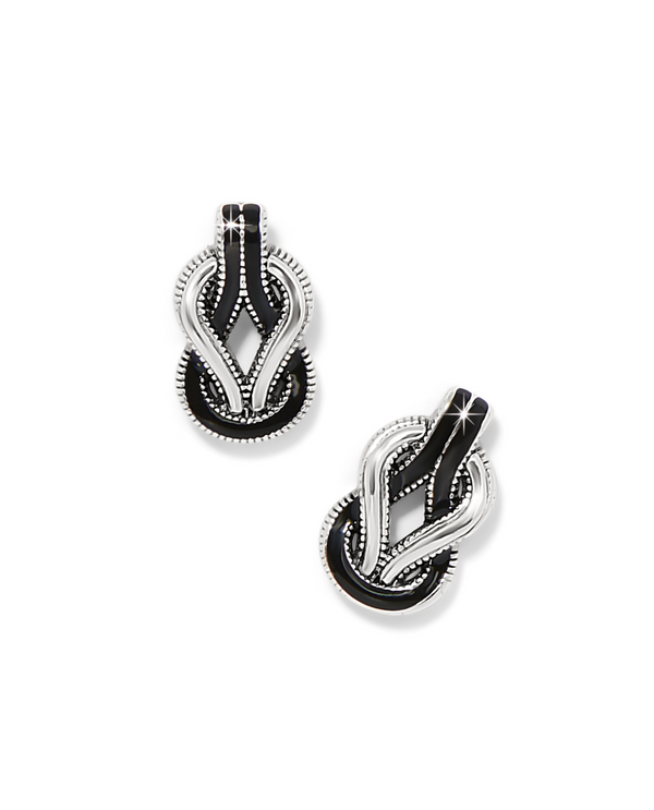 BRIGHTON JA0042 INTERLOK HARMONY BLACK POST EARRING