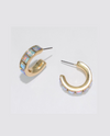 PERIWINKLE AB CRYSTAL INLAY HOOP EARRING 8120121