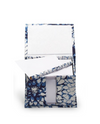 54577-20 INDIGO BLOCK PRINT NOTE PAPER CADDY WITH PENCIL FLOWER