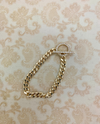 BR9490G GOLD PLATE CURB LINK & CZ TOGGLE BRACELET