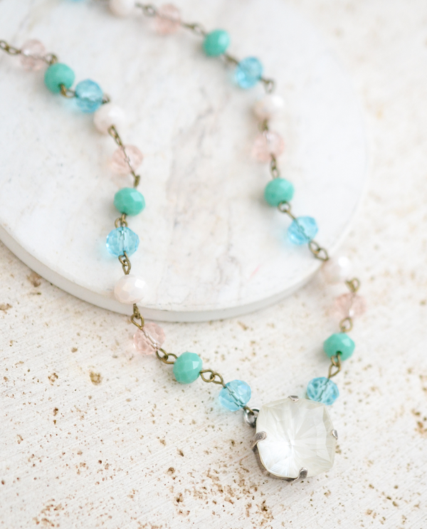 RACHEL MARIE DESIGNS GALAXY BOHO NECKLACE linen 