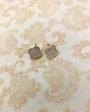 ER7904G GOLD PLATE & CZ QUADRIFOIL EARRING