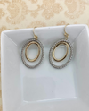 ER8823 TWO TONE OVAL CABLE EARRING