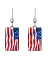 US WAVES SMALL RECTANGLE FLAG EARRING 1308 FLAG