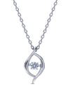 10757 STERLING SILVER CZ DANCING STONE NECKLACE