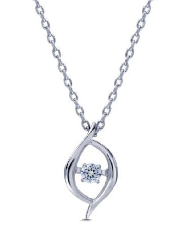 10757 STERLING SILVER CZ DANCING STONE NECKLACE