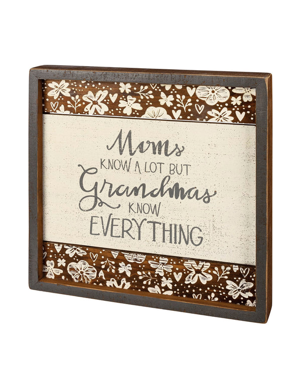 109249 MOMS KNOW A LOT BUT INSET SLAT BOX SIGN
