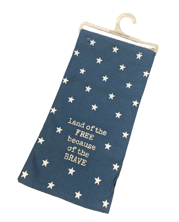 109327 OF THE FREE BECAUSE OF THE BRAVE KITCHEN TOWEL