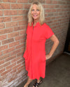 PURE ESSENCE 112-5092 BAMBOO SHIRTDRESS CORAL