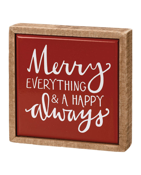 112960 MERRY EVERYTHING & HAPPY ALWAYS BOX SIGN