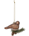 114453 PARTRIDGE GLASS ORNAMENT