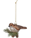 114453 PARTRIDGE GLASS ORNAMENT