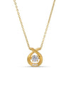 11708 STERLING/CZ HEARTBEAT PENDANT NECKLACE GOLD