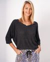 MADE IN ITALY 12062 SHIMMER SWEATER BLACK