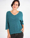 MADE IN ITALY 12062 SHIMMER SWEATER TEAL
