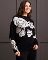 TRIBAL 1542O LONG SLEEVE FUNNEL NECK SWEATER BLACK