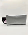 1702 PEARL LOOK SHINY EYEGLASS POUCH SILVER