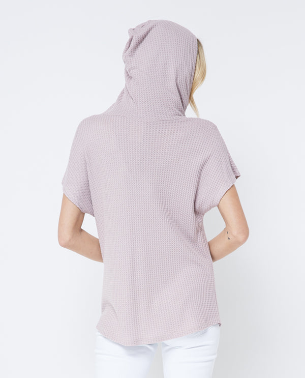 VOCAL 18551HS SHORT SLEEVE HOODIE WITH STONES - USA MAUVE