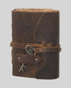 19023A LEATHER JOURNAL WITH ANTIQUE KEY BROWN