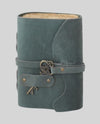 19023A LEATHER JOURNAL WITH ANTIQUE KEY DARK SLATE