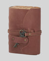 19023A LEATHER JOURNAL WITH ANTIQUE KEY ROSE